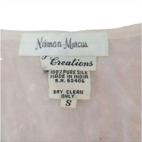 Vintage 70s 80s Neiman Marcus Judith Ann Creations 100% Silk Beaded Blouse Small - Picture 11 of 13